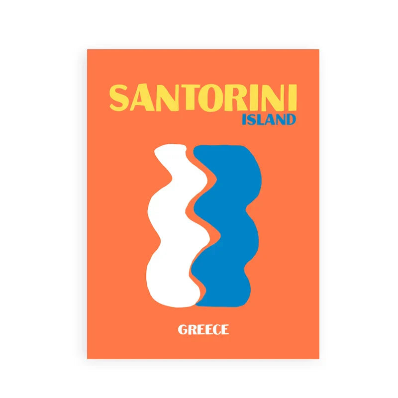 DecorBites™ Colorful Travel Posters - Miami, Ibiza, Mykonos