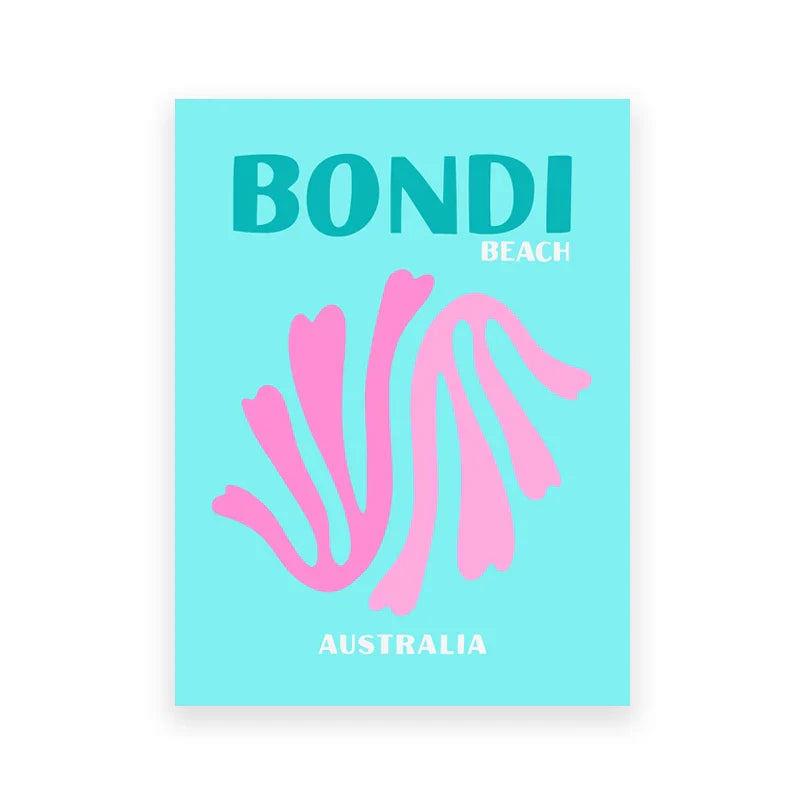 DecorBites™ Colorful Travel Posters - Miami, Ibiza, Mykonos
