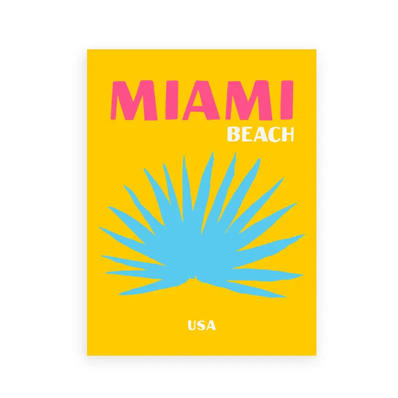 DecorBites™ Colorful Travel Posters - Miami, Ibiza, Mykonos