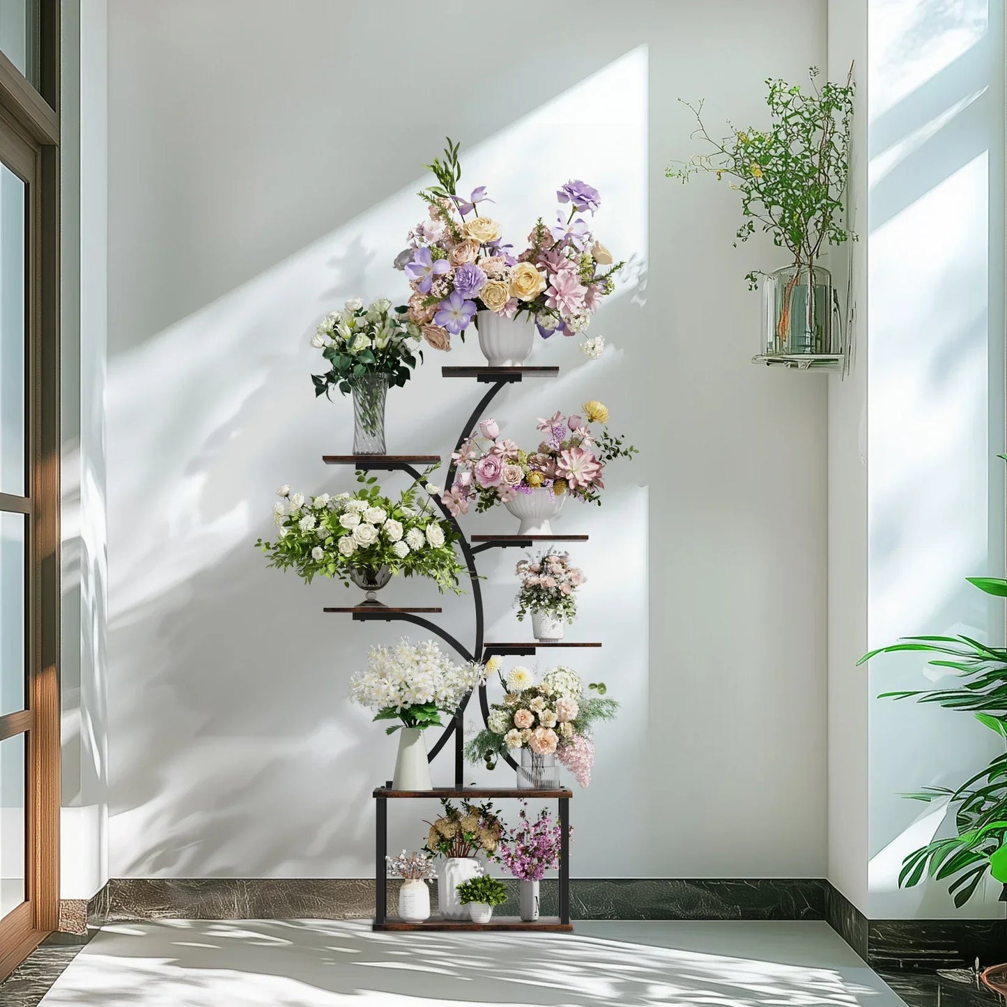 DecorBites™ Compact Tree Design Plant Stand with Multiple Shelves
