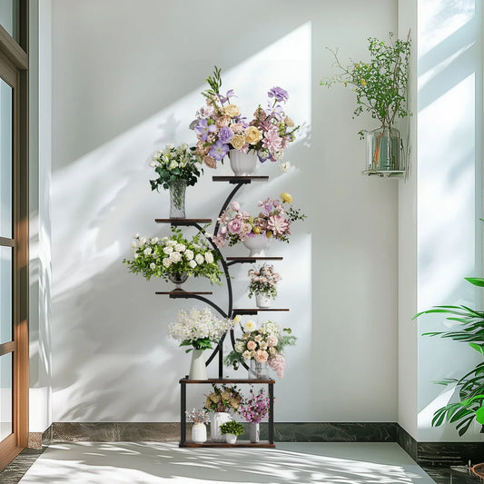 DecorBites™ Compact Tree Design Plant Stand with Multiple Shelves