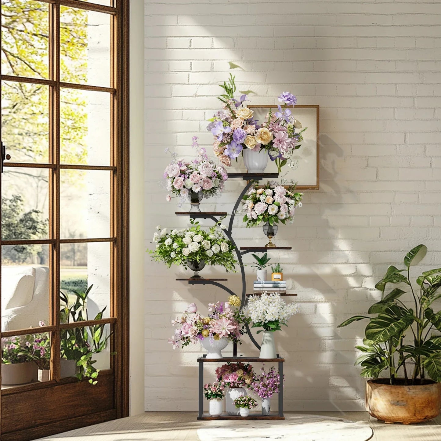 DecorBites™ Compact Tree Design Plant Stand with Multiple Shelves