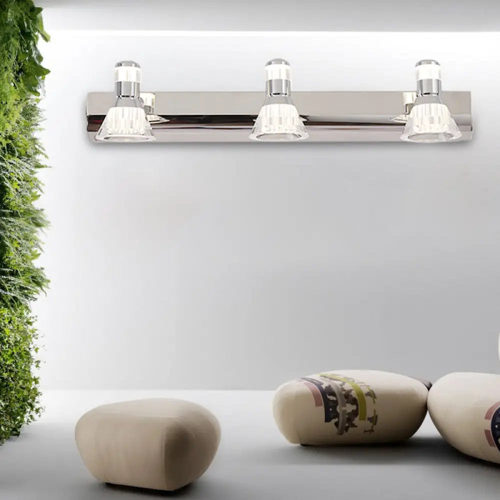 DecorBites™ Conic Sconce Light - Contemporary Style Aluminum Vanity Lighting with 2/3/4 Warm/White Lights for Bathroom, Made of Stainless Steel