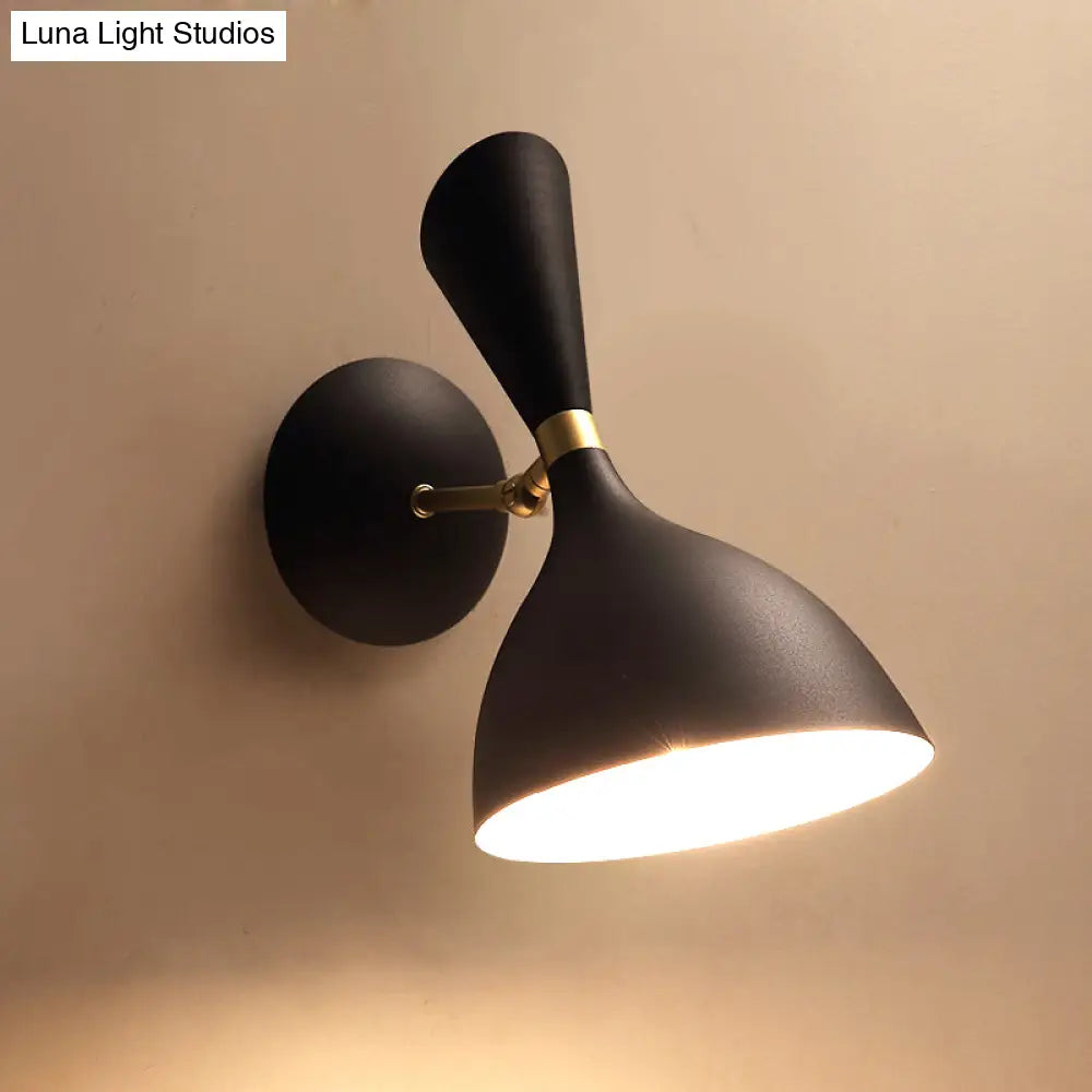 DecorBites™ Contemporary 1-Light Wall Mounted Funnel Wall Sconce with Metal Shade for Bedside