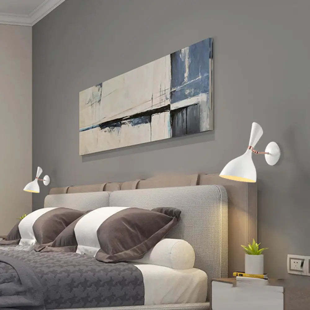 DecorBites™ Contemporary 1-Light Wall Mounted Funnel Wall Sconce with Metal Shade for Bedside