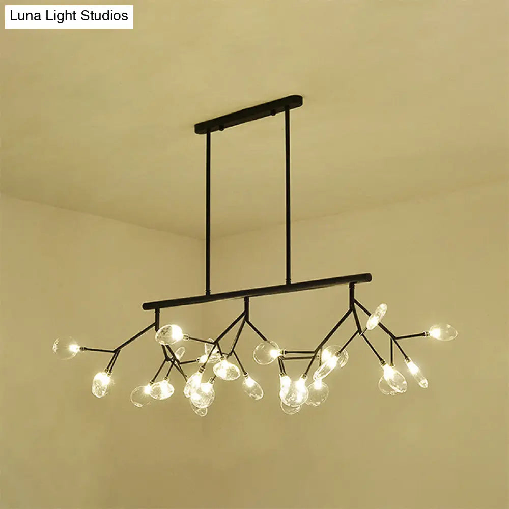 DecorBites™ Contemporary 27-Light Gold/Black Branching Island Ceiling Lamp for Dining Room