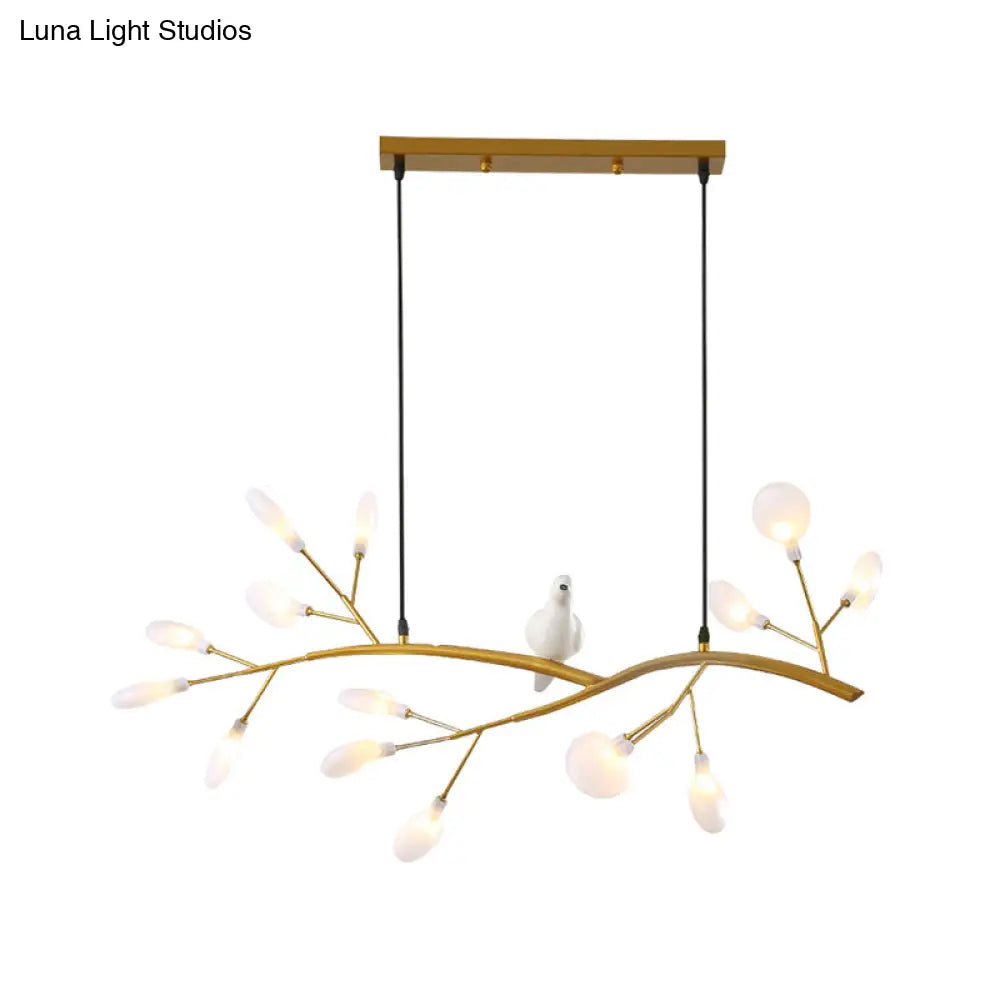 DecorBites™ Contemporary Acrylic LED Pendant Light with Bird Decoration - Branch Dining Room Island Lamp Kit