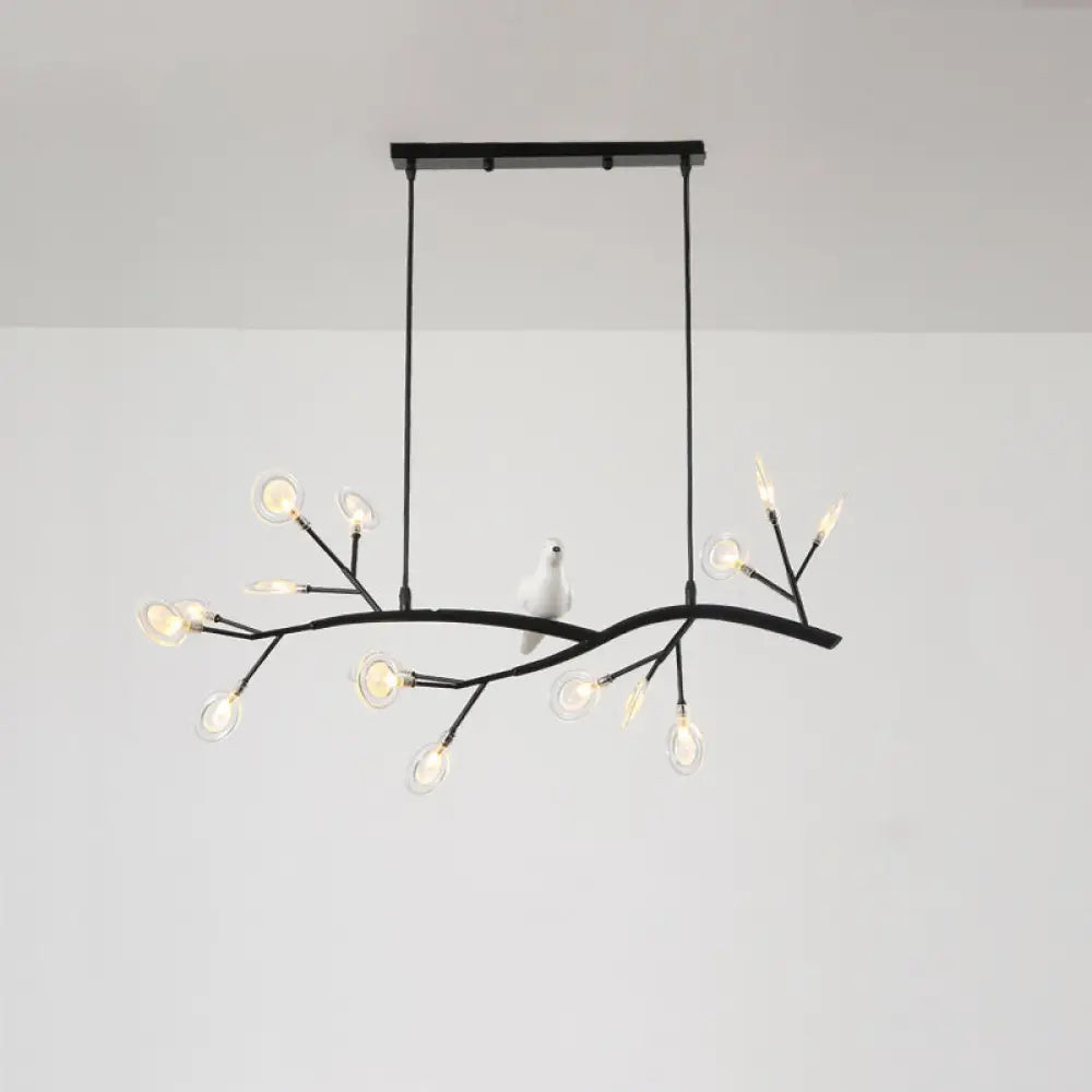 DecorBites™ Contemporary Acrylic LED Pendant Light with Bird Decoration - Branch Dining Room Island Lamp Kit