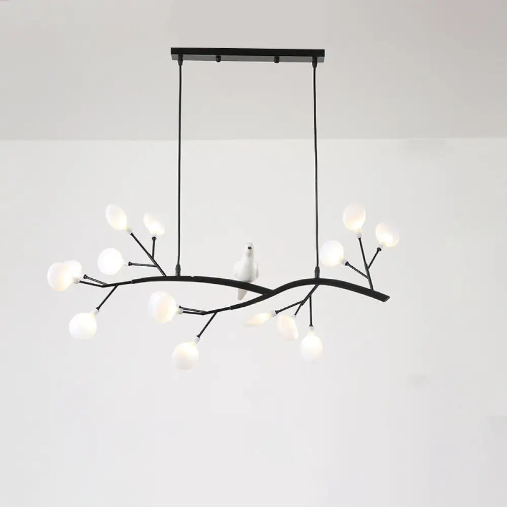 DecorBites™ Contemporary Acrylic LED Pendant Light with Bird Decoration - Branch Dining Room Island Lamp Kit