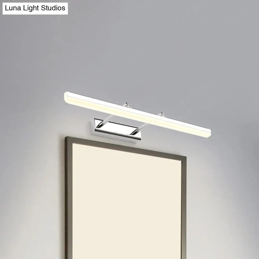 DecorBites™ Contemporary Acrylic Wall Sconce with LED Vanity Lighting, Chrome Finish in Warm/White Light - 16"/19.5" Dia