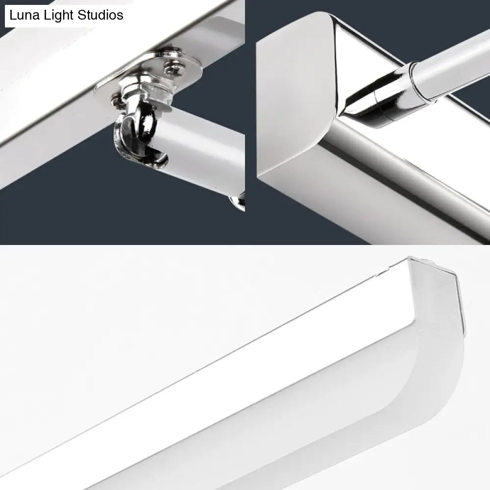 DecorBites™ Contemporary Acrylic Wall Sconce with LED Vanity Lighting, Chrome Finish in Warm/White Light - 16"/19.5" Dia
