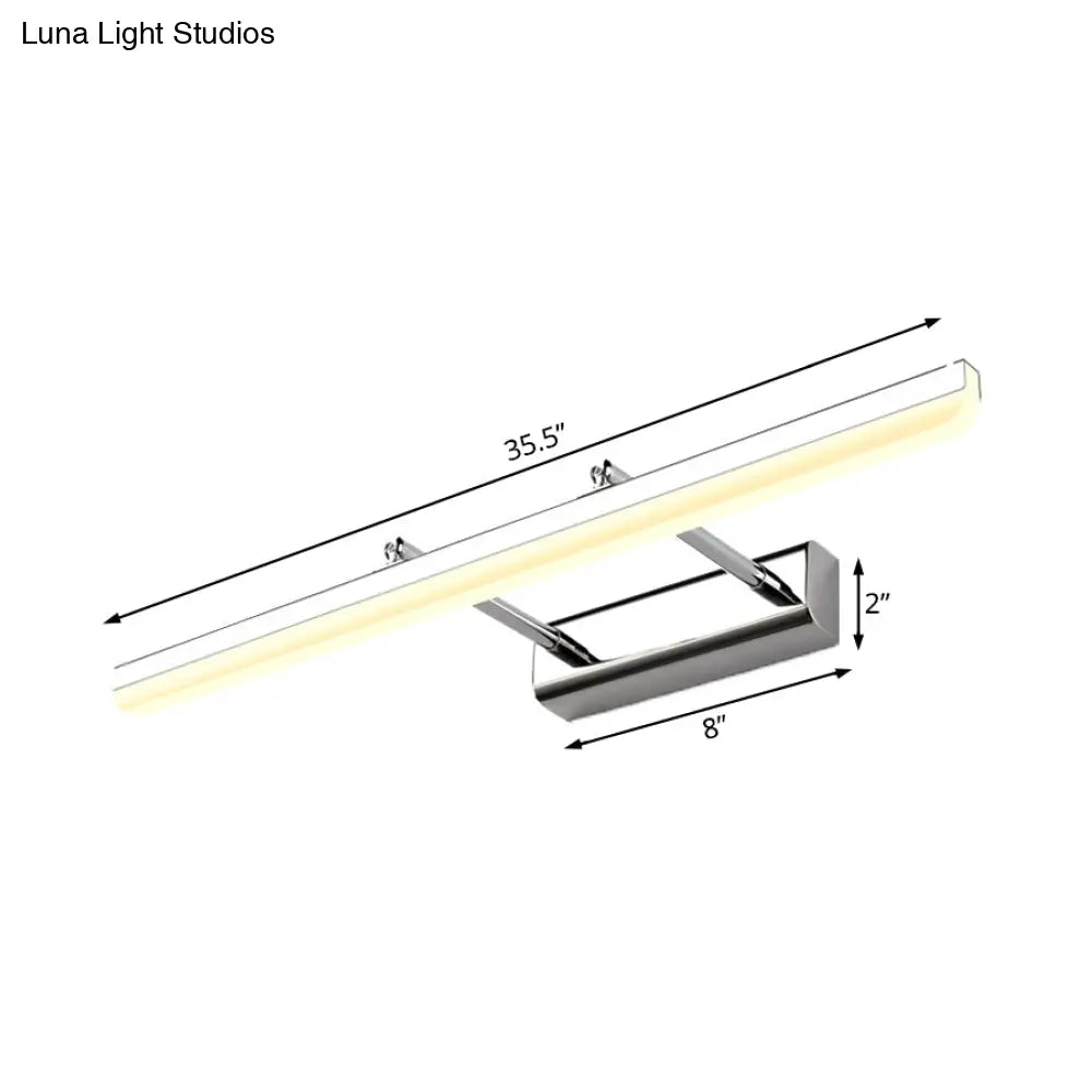 DecorBites™ Contemporary Acrylic Wall Sconce with LED Vanity Lighting, Chrome Finish in Warm/White Light - 16"/19.5" Dia