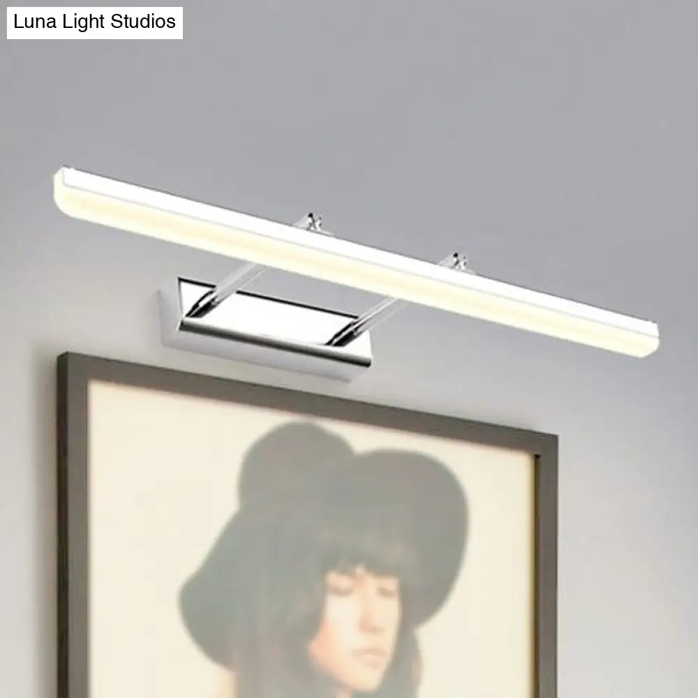 DecorBites™ Contemporary Acrylic Wall Sconce with LED Vanity Lighting, Chrome Finish in Warm/White Light - 16"/19.5" Dia