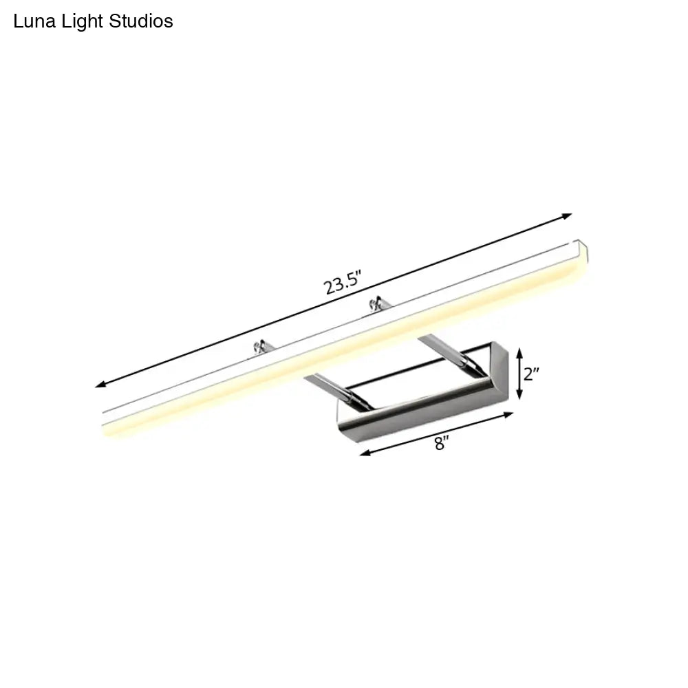 DecorBites™ Contemporary Acrylic Wall Sconce with LED Vanity Lighting, Chrome Finish in Warm/White Light - 16"/19.5" Dia