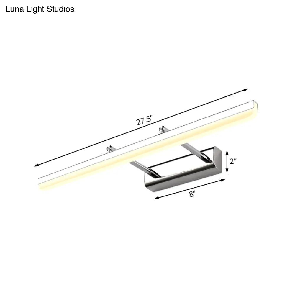 DecorBites™ Contemporary Acrylic Wall Sconce with LED Vanity Lighting, Chrome Finish in Warm/White Light - 16"/19.5" Dia