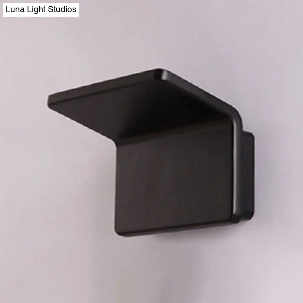DecorBites™ Contemporary Aluminum LED Wall Lamp - 4"/8" Wide Bend Square Sconce Light Fixture in Black/White