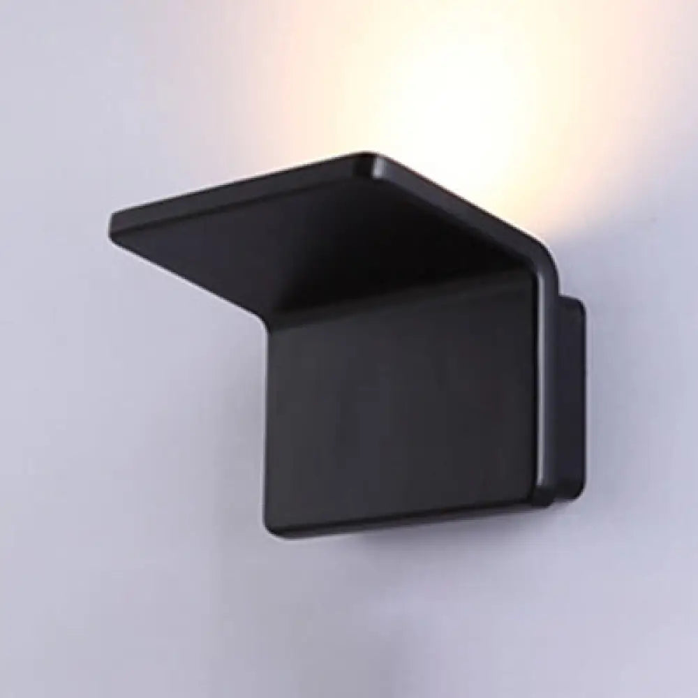 DecorBites™ Contemporary Aluminum LED Wall Lamp - 4"/8" Wide Bend Square Sconce Light Fixture in Black/White