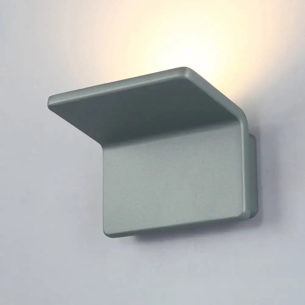 DecorBites™ Contemporary Aluminum LED Wall Lamp - 4"/8" Wide Bend Square Sconce Light Fixture in Black/White