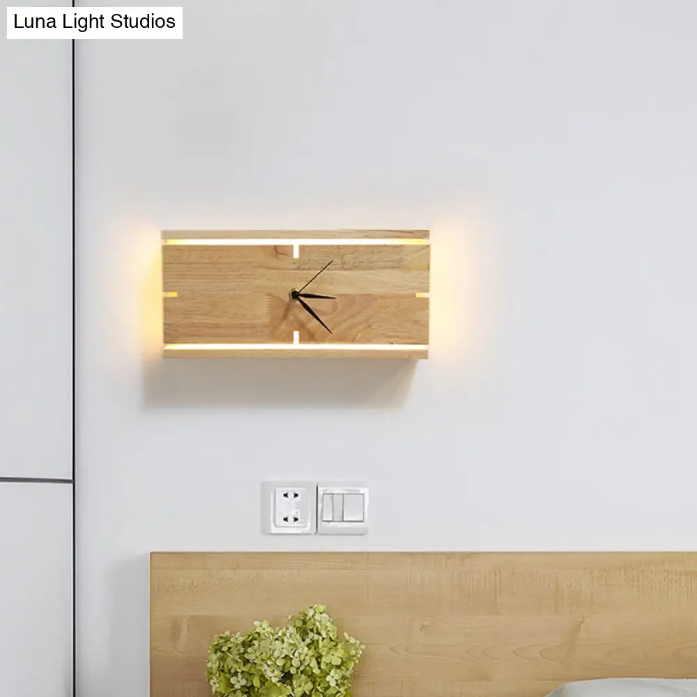 DecorBites™ Contemporary Beige Wall Sconce with Acrylic LED - Flush Mount, Rectangular/Round Parlor Design.