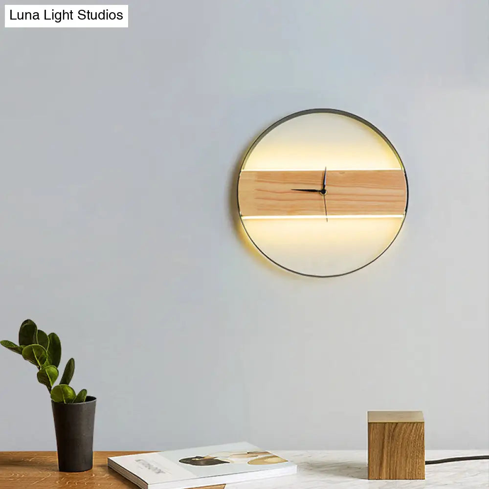 DecorBites™ Contemporary Beige Wall Sconce with Acrylic LED - Flush Mount, Rectangular/Round Parlor Design.