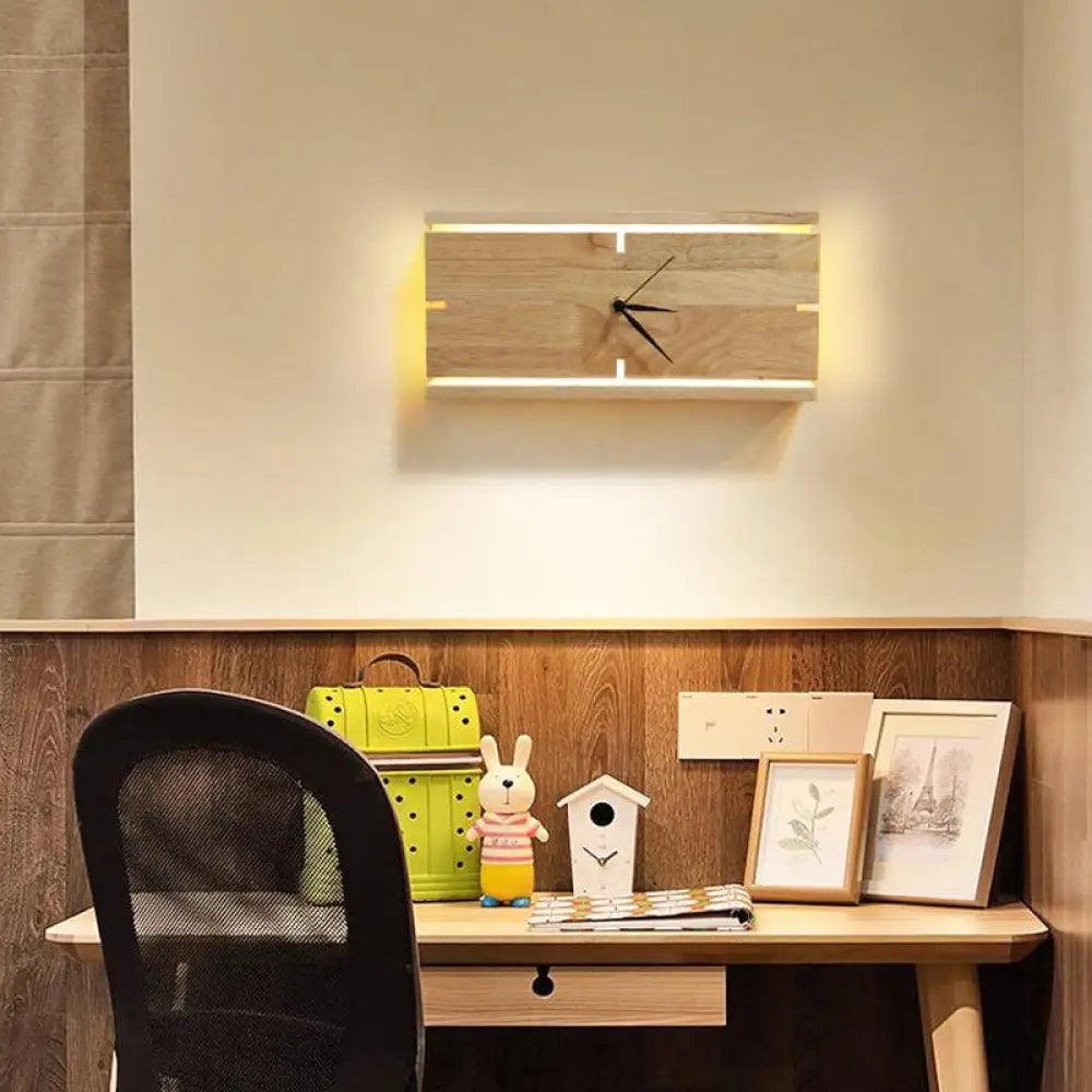 DecorBites™ Contemporary Beige Wall Sconce with Acrylic LED - Flush Mount, Rectangular/Round Parlor Design.