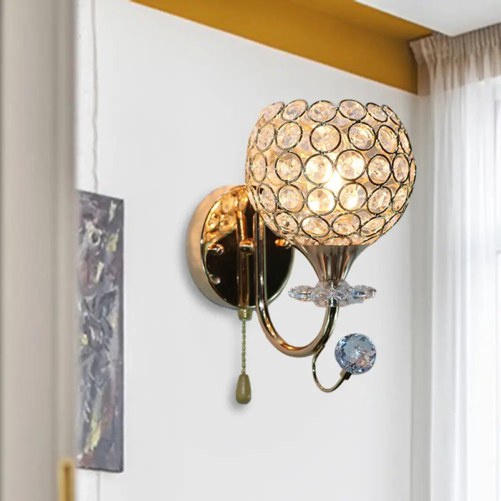 DecorBites™ Contemporary Beveled Glass Gold Wall Sconce Light with 1 Head - Stylish Wall Mount Fixture for Living Room
