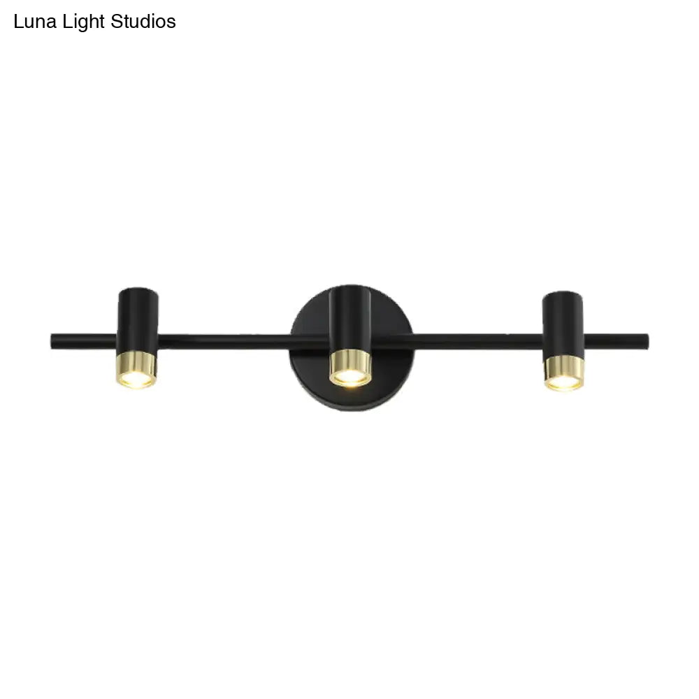 DecorBites™ Contemporary Black Adjustable 3-Bulb Wall Sconce Vanity Light