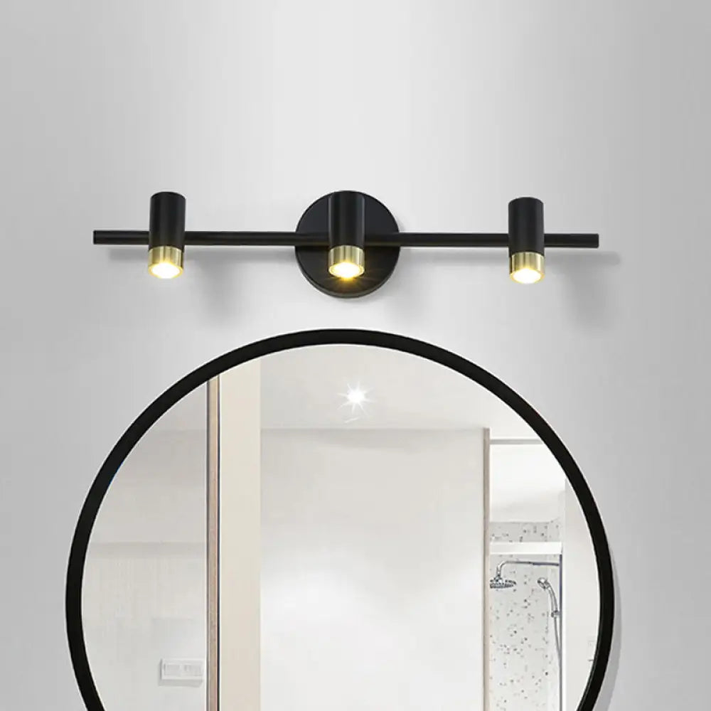 DecorBites™ Contemporary Black Adjustable 3-Bulb Wall Sconce Vanity Light