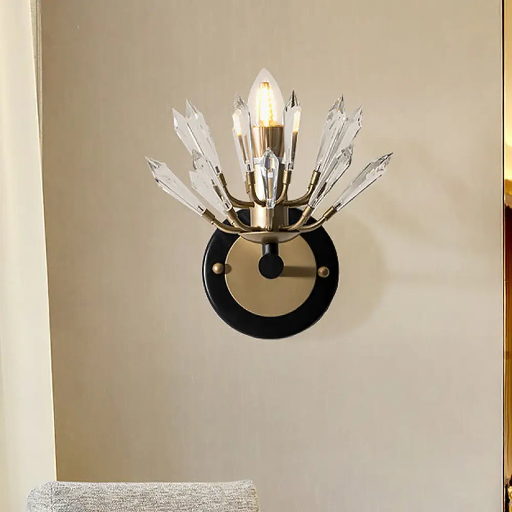 DecorBites™ Contemporary Black and Gold Sputnik Crystal Sconce Light - Wall Mounted