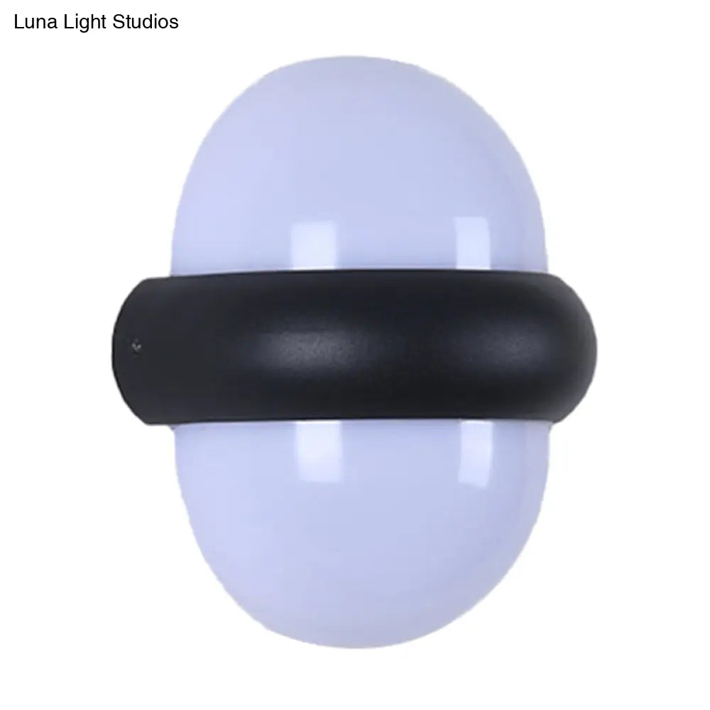 DecorBites™ Contemporary Black Flush Wall Sconce with 1/2-Light for Patio - Plastic Ball