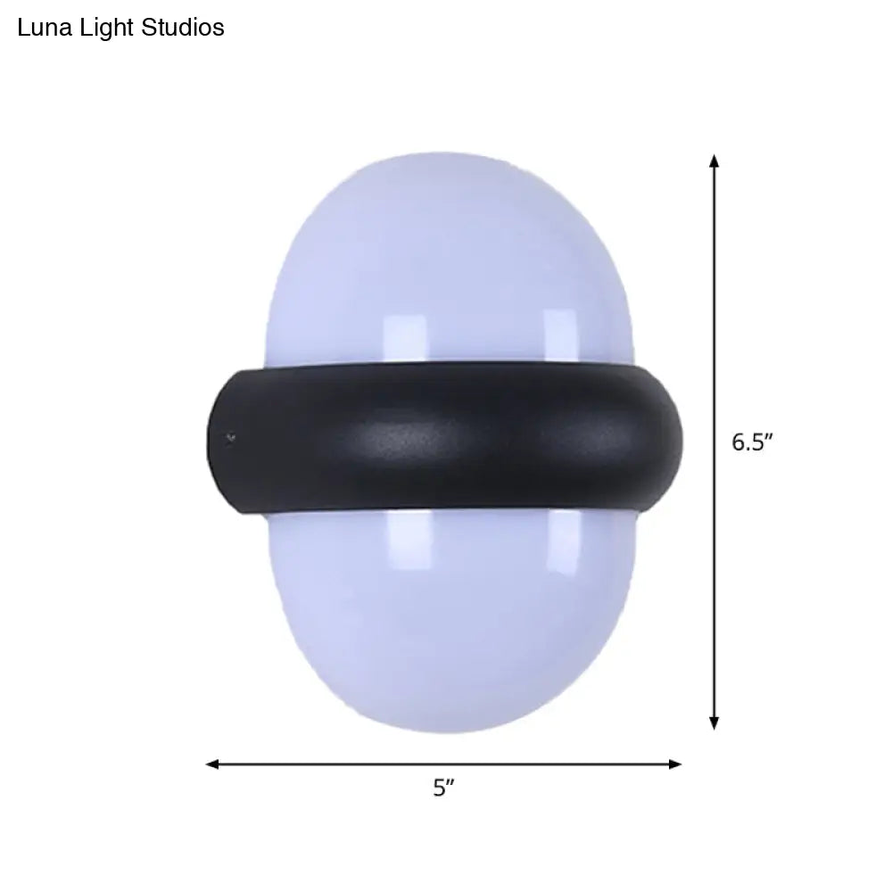 DecorBites™ Contemporary Black Flush Wall Sconce with 1/2-Light for Patio - Plastic Ball
