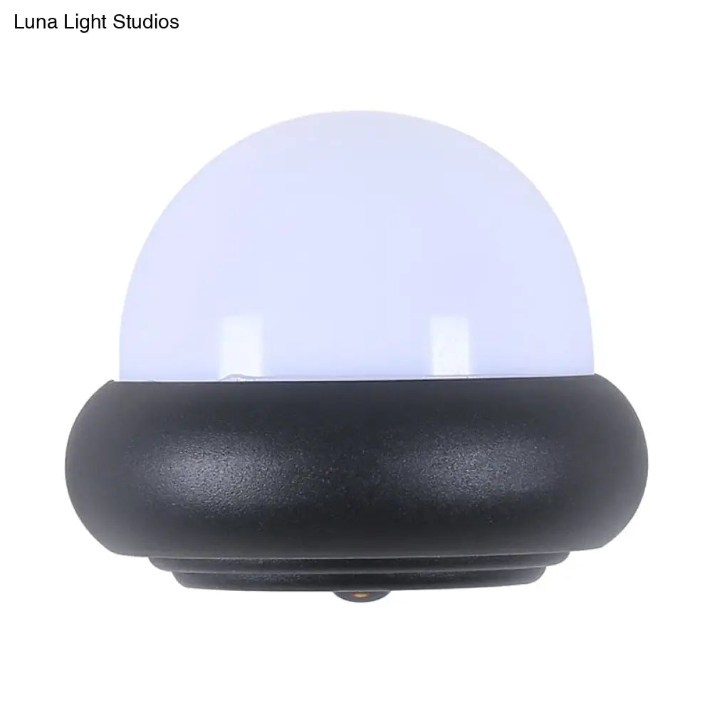 DecorBites™ Contemporary Black Flush Wall Sconce with 1/2-Light for Patio - Plastic Ball