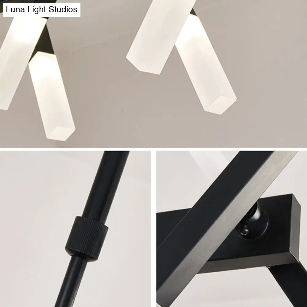 DecorBites™ Contemporary Black/Gold Island Pendant Light with Cross Iron Shade - Perfect for Living Room (16/20-Light)
