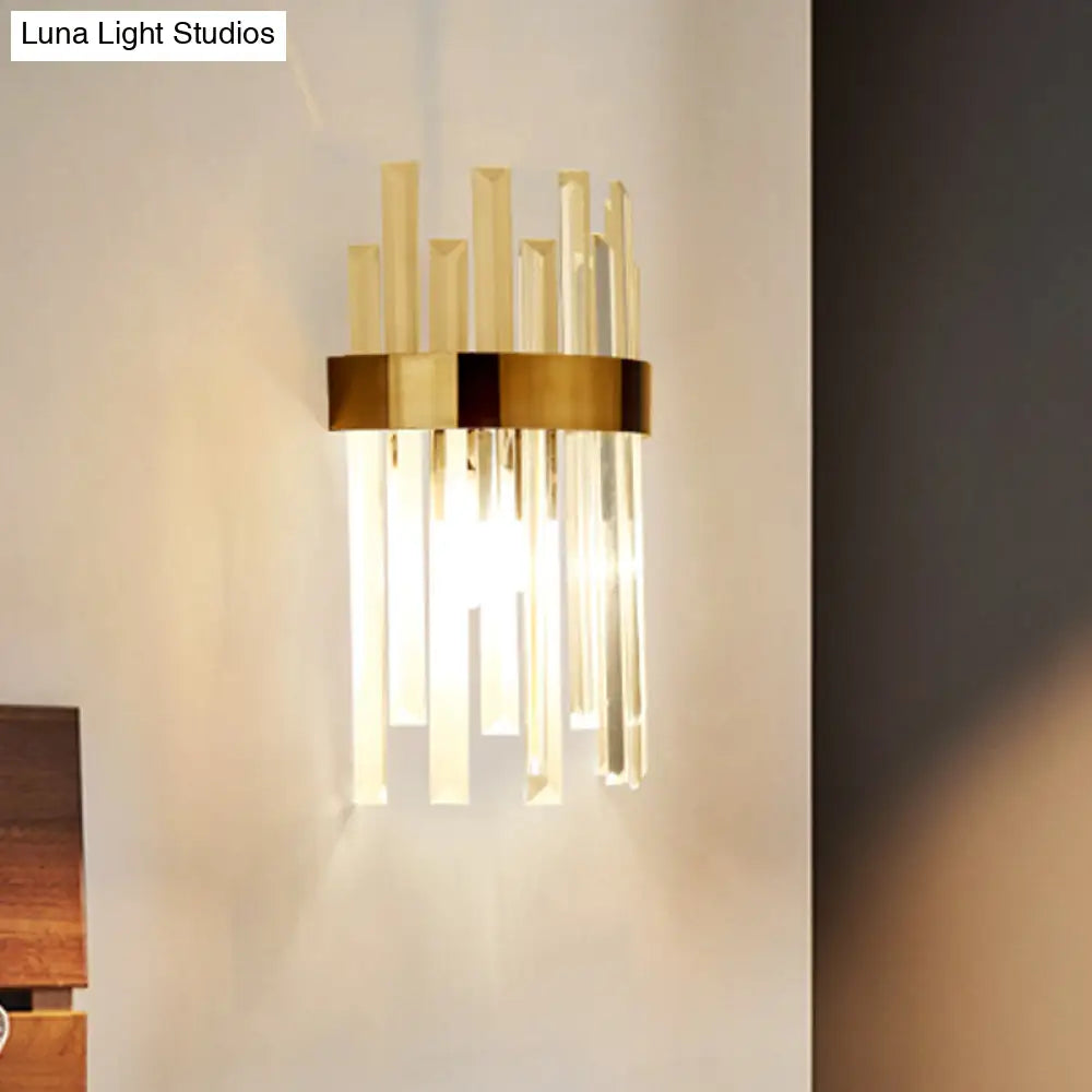 DecorBites™ Contemporary Black Wall Sconce with Icicle Crystal for Dining Room Lighting