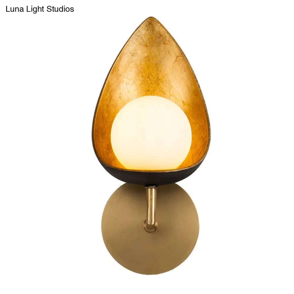 DecorBites™ Contemporary Brass LED Wall Sconce Light for Bedroom - Sphere Design