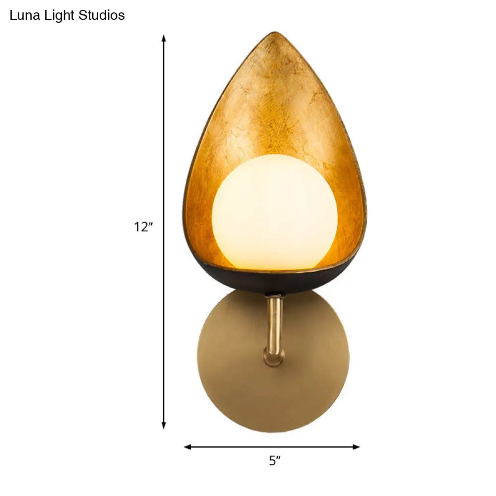 DecorBites™ Contemporary Brass LED Wall Sconce Light for Bedroom - Sphere Design