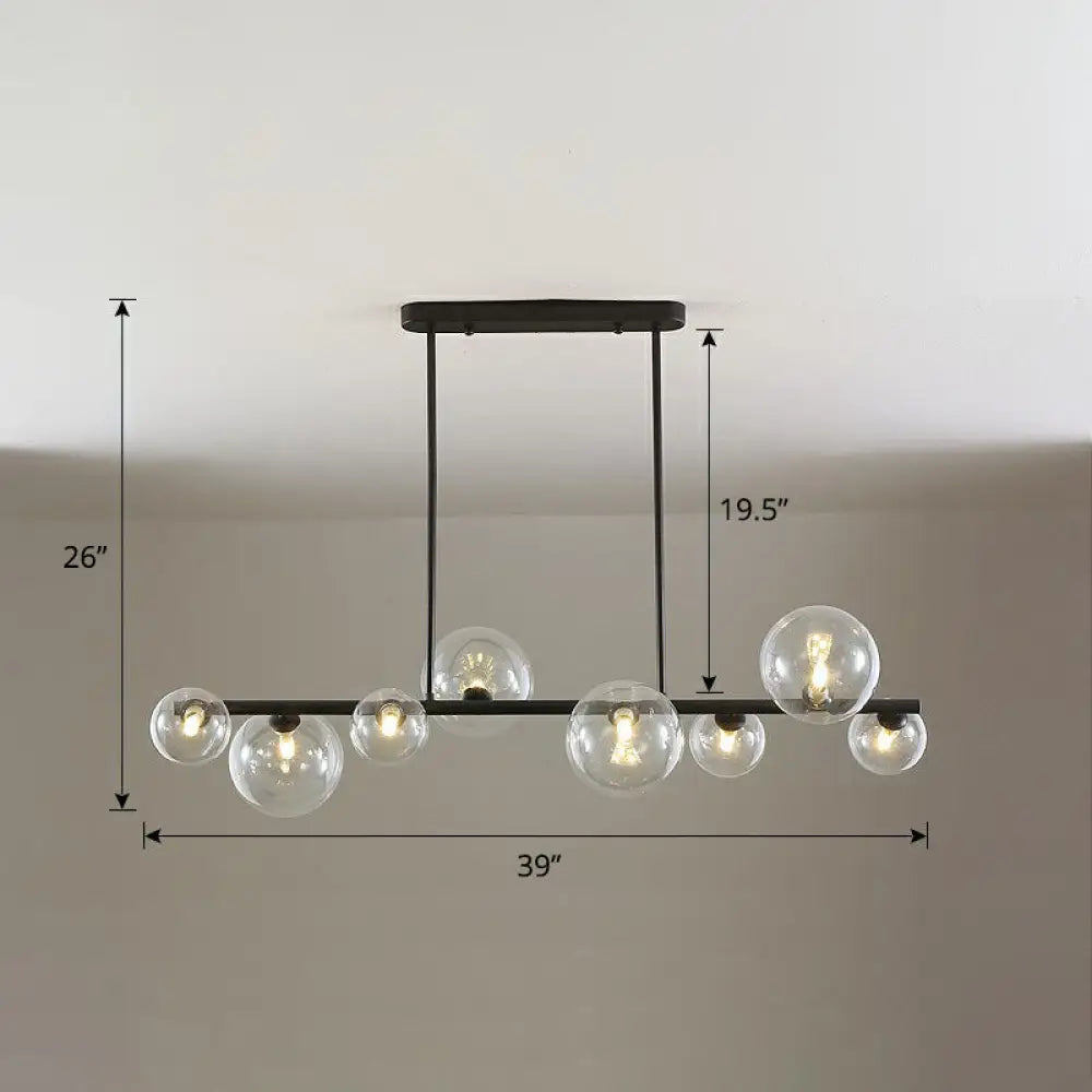 DecorBites™ Contemporary Clear Glass Bubble Island Lamp - Stylish Ceiling Light for Dining Room