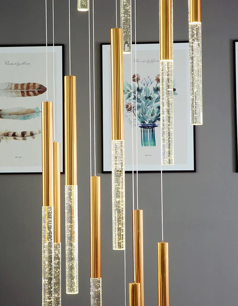 DecorBites™ Contemporary Crystal Chandelier for Large Staircase