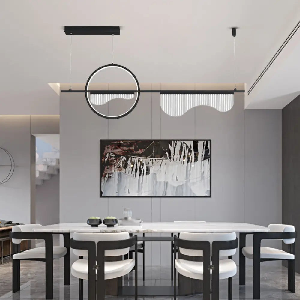 DecorBites™ Contemporary Geometric LED Pendant Light for Dining Room Island