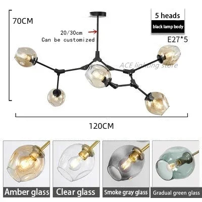 DecorBites™ Contemporary Glass Bubble Chandelier for Living Room