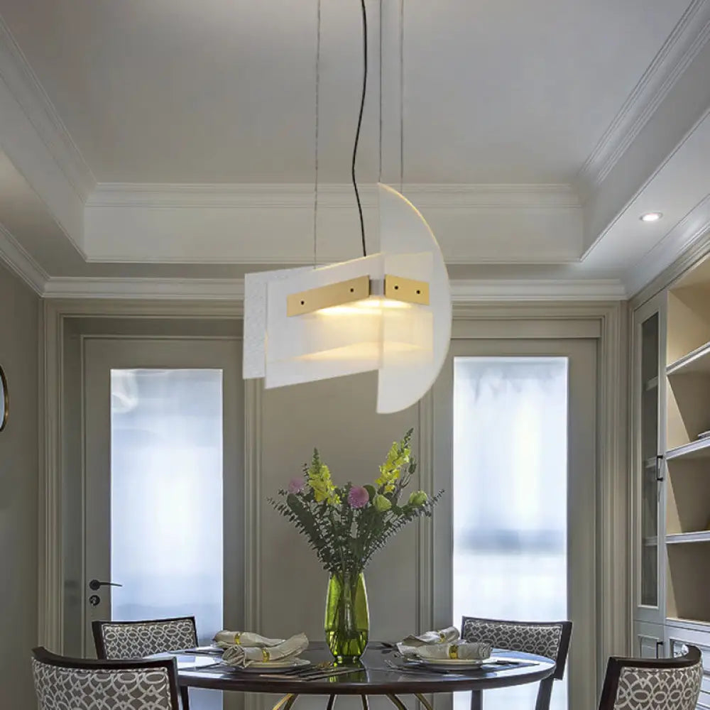 DecorBites™ Contemporary Gold Geometric Chandelier: Clear Glass LED Hanging Light Fixture for Dining Room