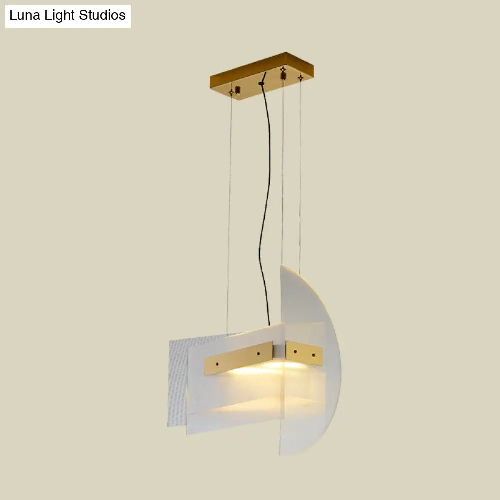 DecorBites™ Contemporary Gold Geometric Chandelier: Clear Glass LED Hanging Light Fixture for Dining Room