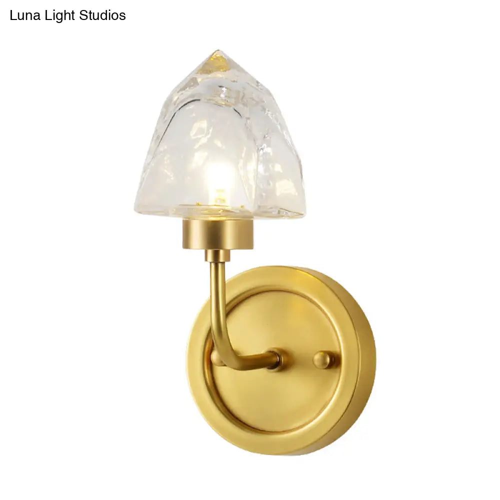 DecorBites™ Contemporary Gold Ice Cube Wall Sconce"
or
"Modern Gold Crystal Wall Light Fixture