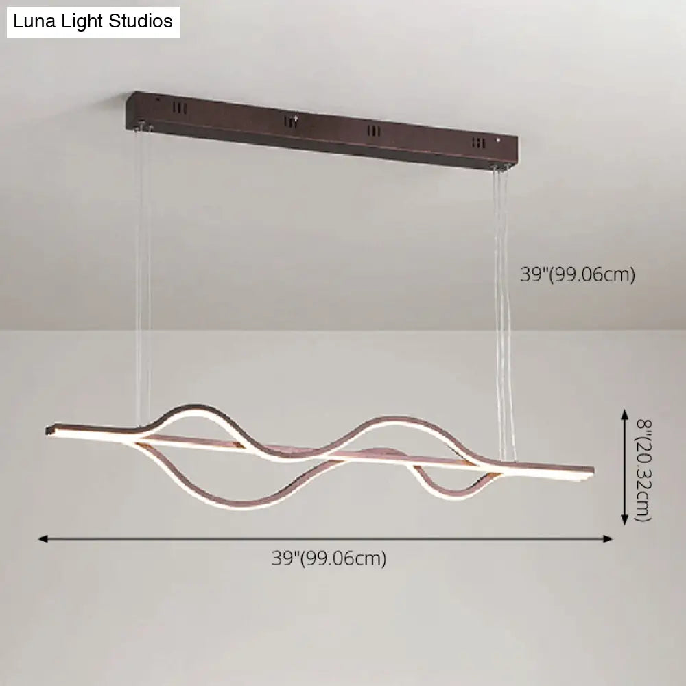 DecorBites™ Contemporary Island Lighting: Brown Lines LED Acrylic Ceiling Fixture