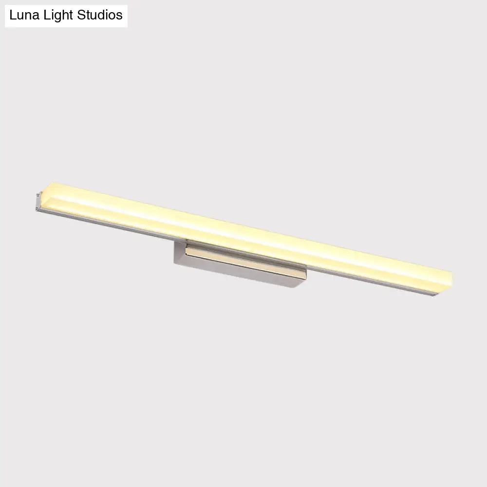 DecorBites™ Contemporary LED Chrome Vanity Light with Streamlined Metal Shade for Bathroom