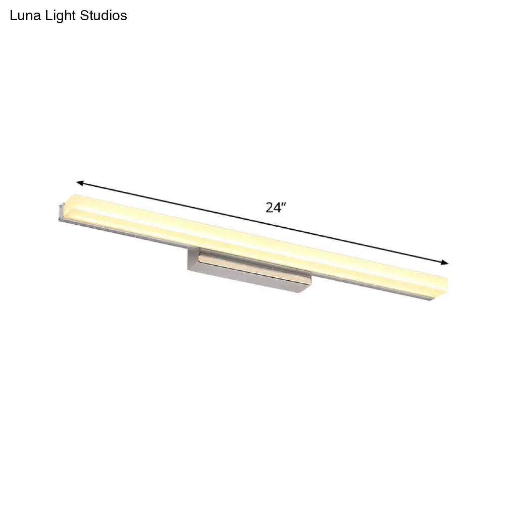 DecorBites™ Contemporary LED Chrome Vanity Light with Streamlined Metal Shade for Bathroom