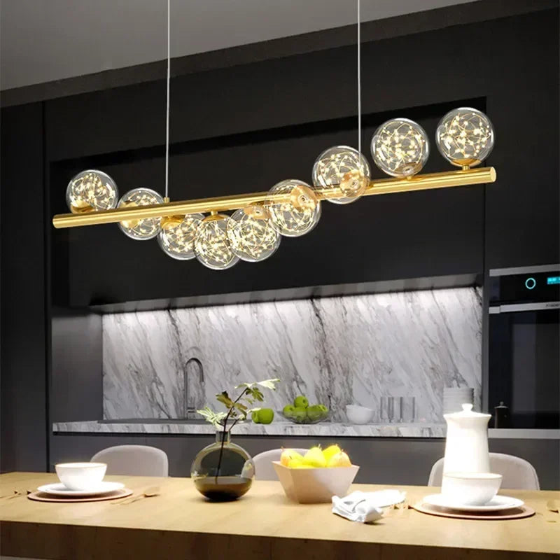 DecorBites™ Contemporary LED Glass Chandelier for Home Lighting