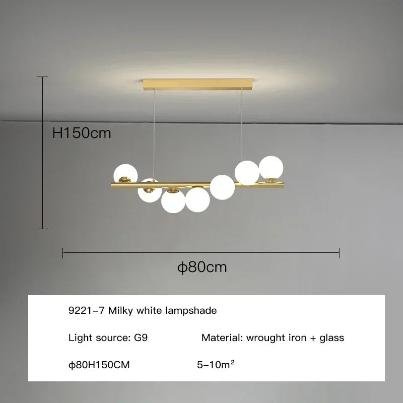 DecorBites™ Contemporary LED Glass Chandelier for Home Lighting