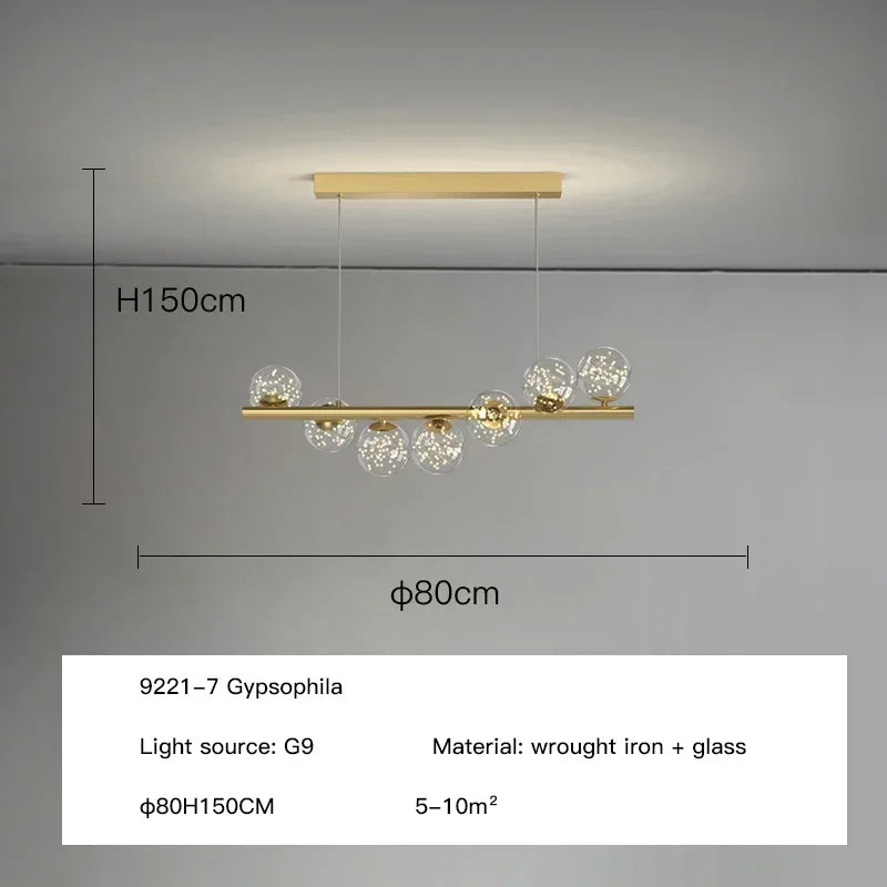 DecorBites™ Contemporary LED Glass Chandelier for Home Lighting