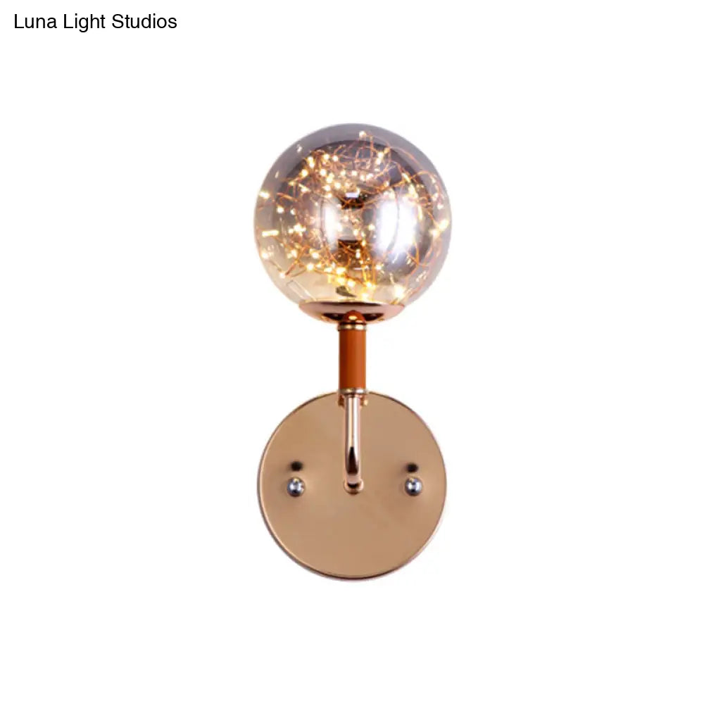 DecorBites™ Contemporary LED Glass Wall Mount Light with Bedroom Starry Theme